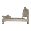 ACME Dresden Wooden Bed with Faux Leather Upholstery in Bone White