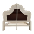 ACME Dresden Wooden Bed with Faux Leather Upholstery in Bone White