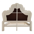 ACME Dresden Wooden Bed with Faux Leather Upholstery in Bone White