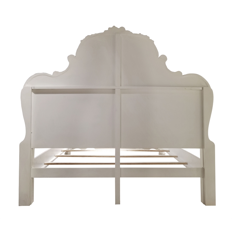 ACME Dresden Wooden California King Bed with Arched Headboard in Bone White