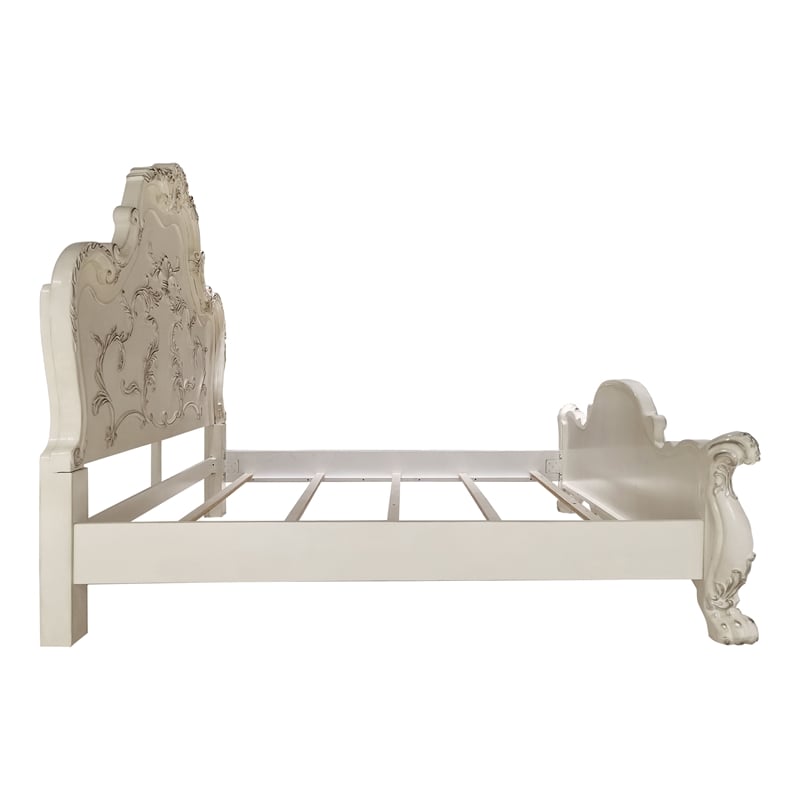 ACME Dresden Wooden Eastern King Bed with Arched Headboard in Bone White