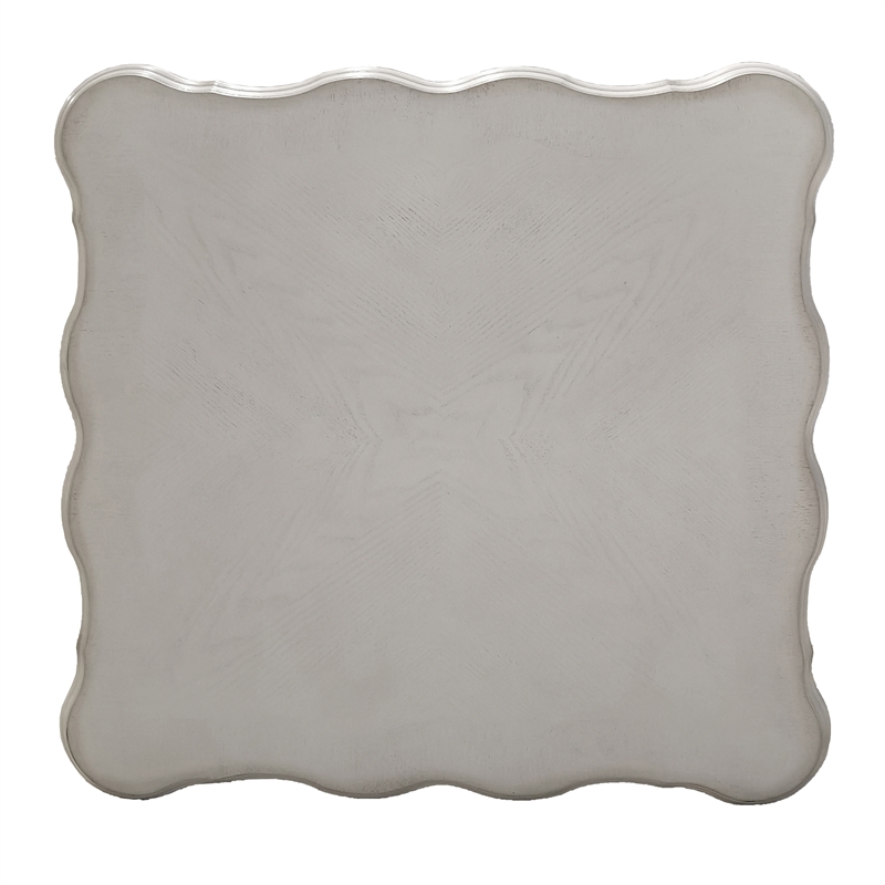 ACME Dresden Square Wooden Top End Table with Claw Legs in Bone White
