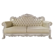 ACME Furniture Dresden Upholstered Faux Leather Sofa with 4 Pillows in White