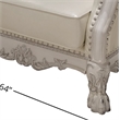 ACME Furniture Dresden Upholstered Faux Leather Loveseat with 3 Pillows in White