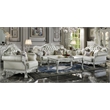 ACME Furniture Dresden Upholstered Faux Leather Loveseat with 3 Pillows in White