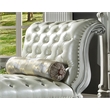 ACME Furniture Dresden Upholstered Faux Leather Chaise with Tight Seat in White