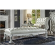 ACME Furniture Dresden Upholstered Faux Leather Chaise with Tight Seat in White