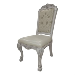 ACME Furniture Dresden 19&quot Faux Leather Side Chairs in Bone White (Set of 2)