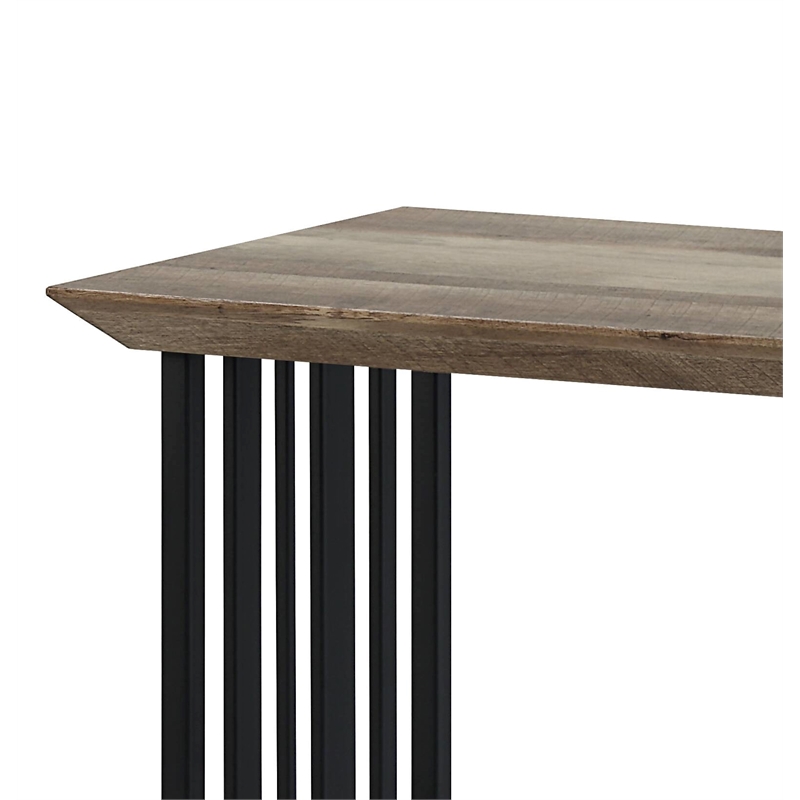ACME Furniture Zudora Rectangular Wood & Metal Sofa Table in Antique Oak/Black