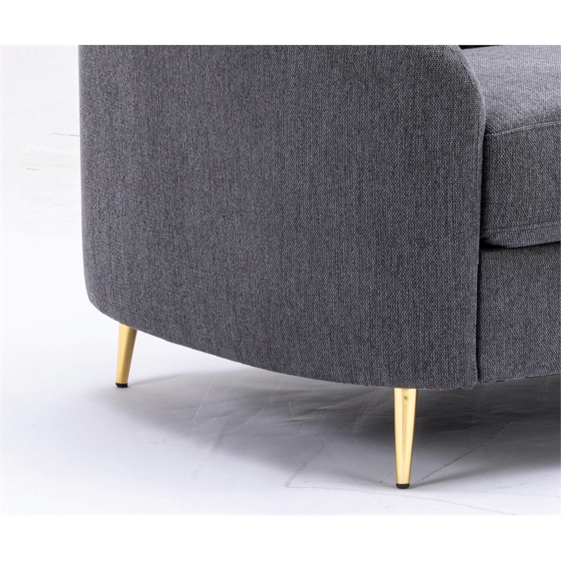 ACME Furniture Yuina Upholstered Fabric & Metal Sofa in Gray and Gold