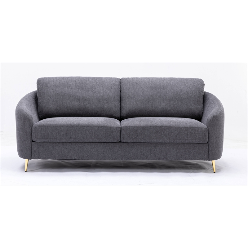 ACME Furniture Yuina Upholstered Fabric & Metal Sofa in Gray and Gold