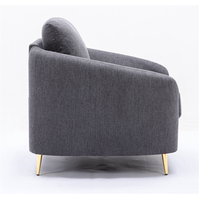 ACME Furniture Yuina Upholstered Fabric & Metal Sofa in Gray and Gold