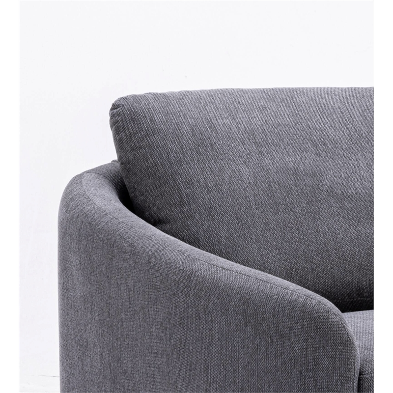 ACME Furniture Yuina Upholstered Fabric & Metal Sofa in Gray and Gold