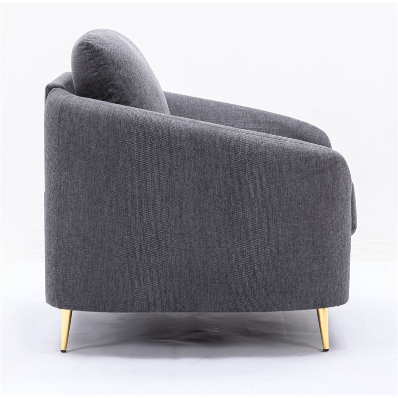 ACME Furniture Yuina Upholstered Fabric & Metal Chair in Gray and Gold