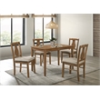 ACME Furniture Kayee 5-Piece Upholstered Wood Dining Set in Weathered Oak