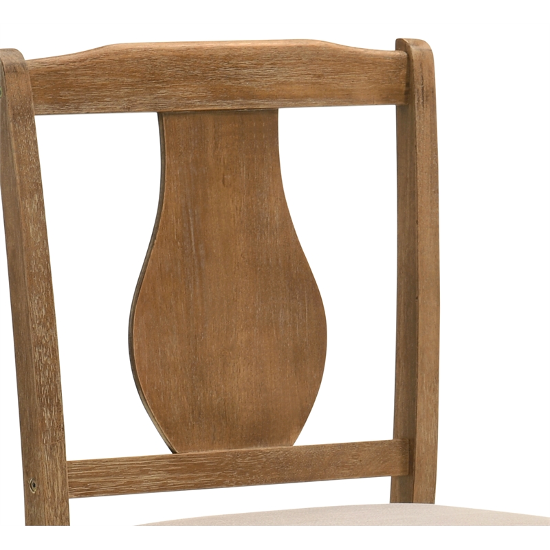 ACME Furniture Kayee 5-Piece Upholstered Wood Dining Set in Weathered Oak