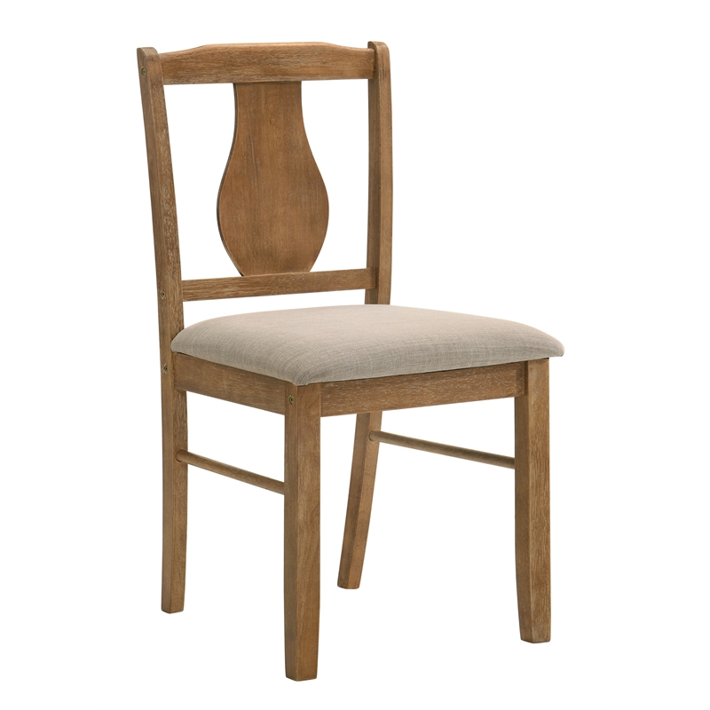 ACME Furniture Kayee 5-Piece Upholstered Wood Dining Set in Weathered Oak