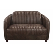 ACME Furniture Brancaster Upholstered Leather Loveseat in Antique Slate/Brown