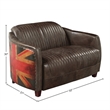 ACME Furniture Brancaster Upholstered Leather Loveseat in Antique Slate/Brown