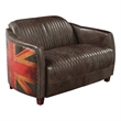 ACME Furniture Brancaster Upholstered Leather Loveseat in Antique Slate/Brown