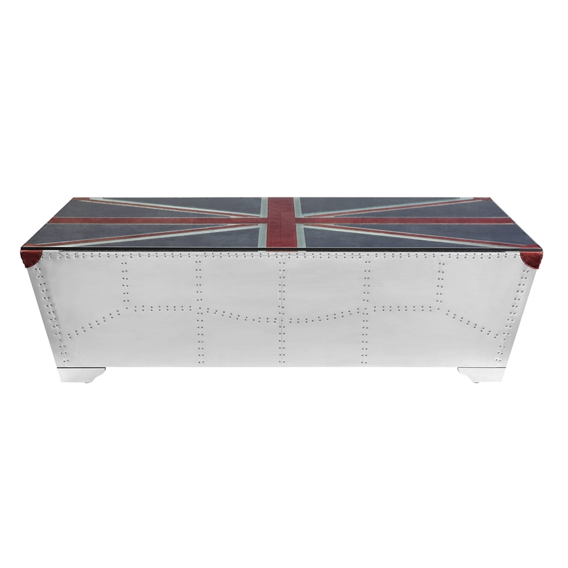 ACME Furniture Brancaster Aluminum & Wood Coffee Table in Aluminum