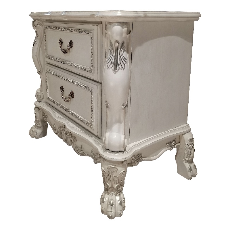 ACME Furniture Dresden 2-Drawer Rectangular Wood Nightstand in Bone White