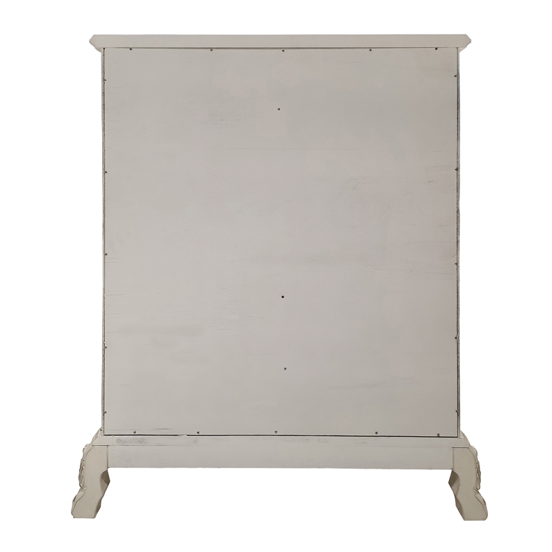 ACME Furniture Dresden 5-Drawer Wood Chest with 2 Doors in Bone White