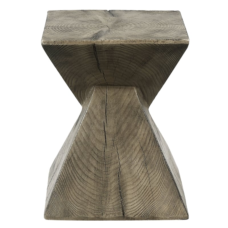 ACME Zahi Cement Accent Table in Weathered Oak