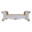 ACME Vendome Wooden Upholstered Tufted Bench in Antique Pearl