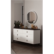 ACME Carena Wooden Frame Round Mirror in White