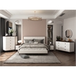 ACME Carena Wooden Frame Round Mirror in White