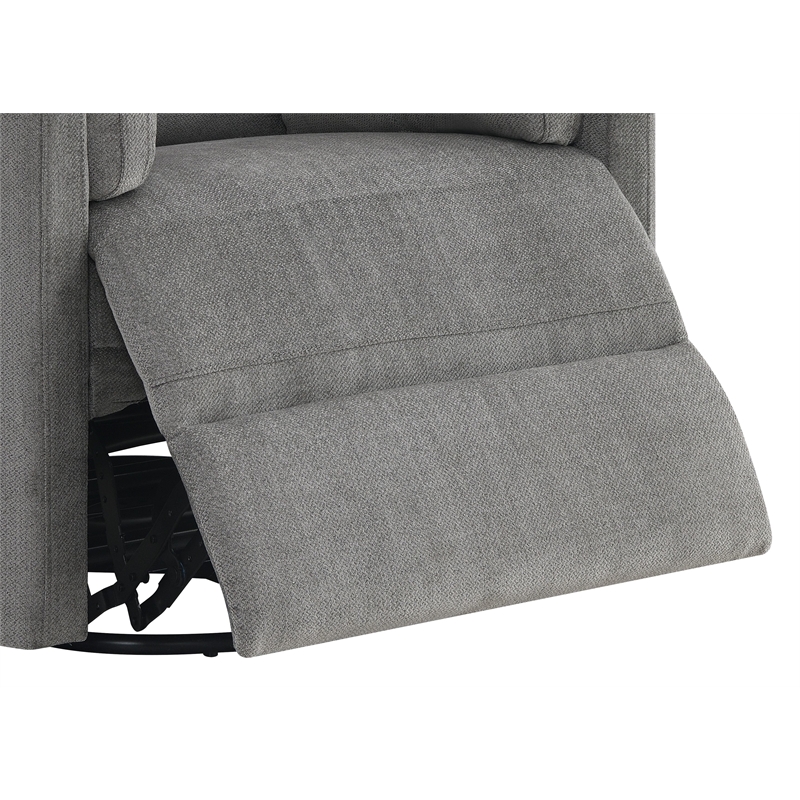 ACME Sagen Wooden Glider Recliner with Swivel in Charcoal