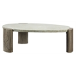 ACME Jacina Cement Coffee Table in Weathered Gray and Oak