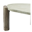 ACME Jacina Cement Coffee Table in Weathered Gray and Oak