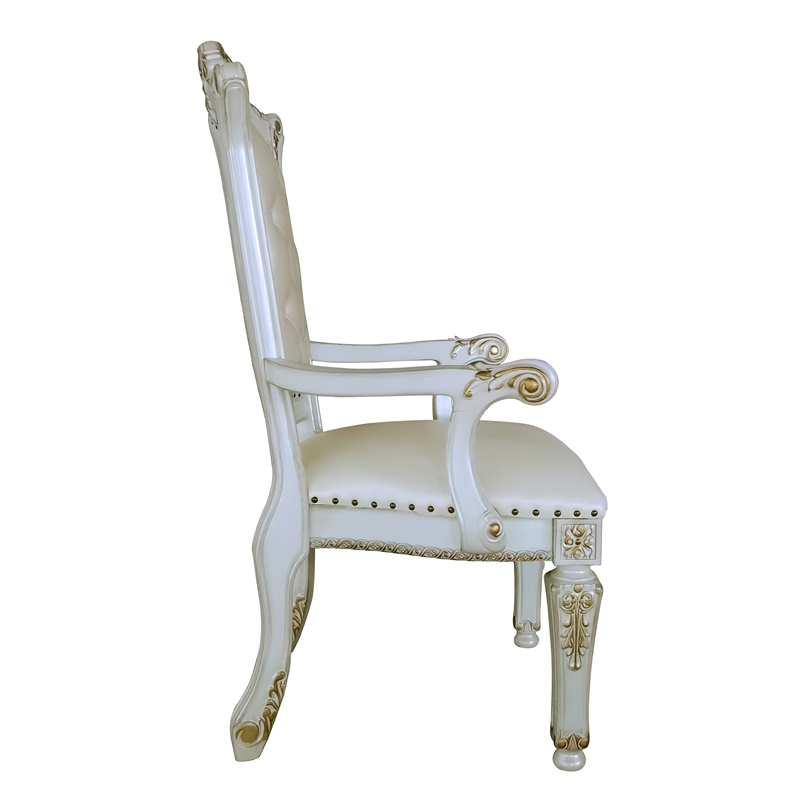 ACME Vendome Wooden Executive Office Chair in Antique Pearl
