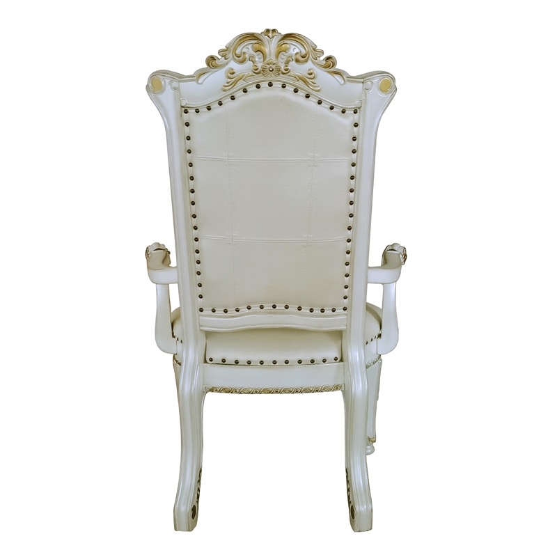 ACME Vendome Wooden Executive Office Chair in Antique Pearl