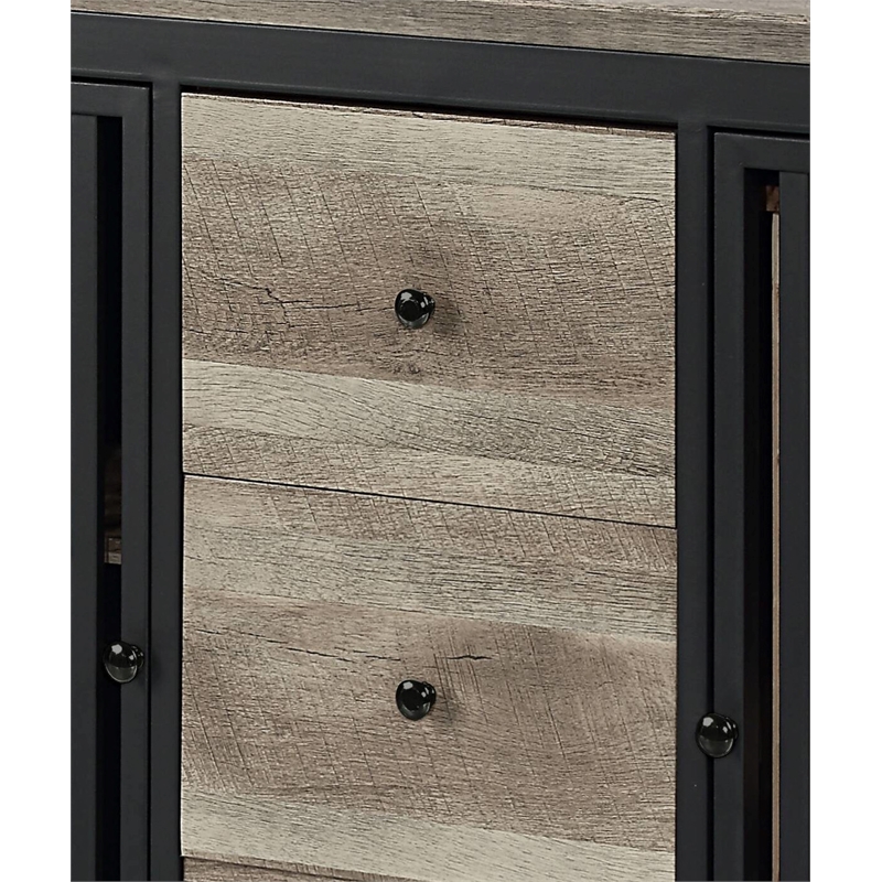 ACME Zudora Wooden Sever in Antique Oak and Black