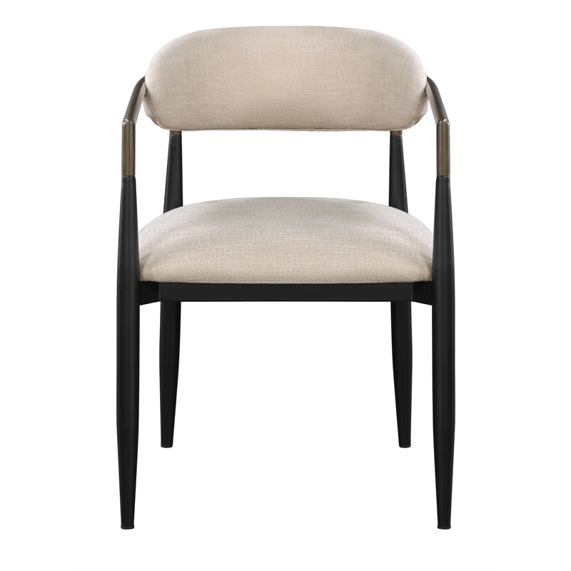 ACME Jaramillo Wooden Side Chairs in Beige and Black (Set of 2)