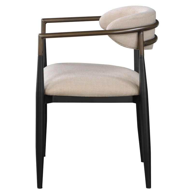 ACME Jaramillo Wooden Side Chairs in Beige and Black (Set of 2)