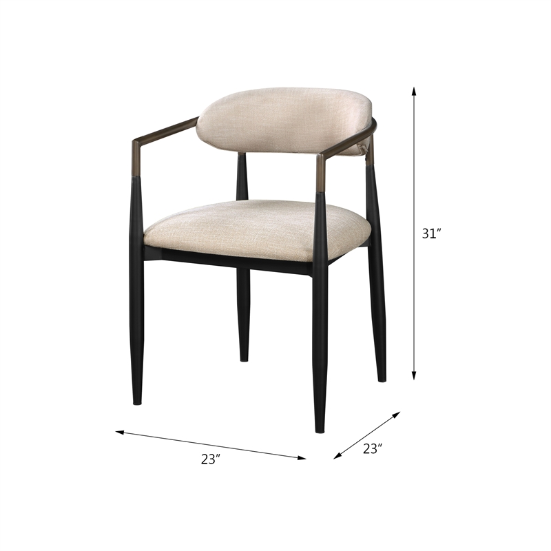 ACME Jaramillo Wooden Side Chairs in Beige and Black (Set of 2)
