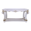 ACME Vendome Wooden Sofa Table with Scrolled Legs in Antique Pearl
