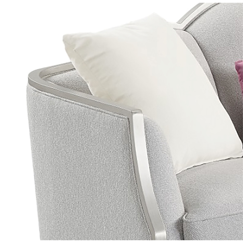 ACME Furniture Kasa Contemporary Fabric Loveseat with 3 Pillows in Beige