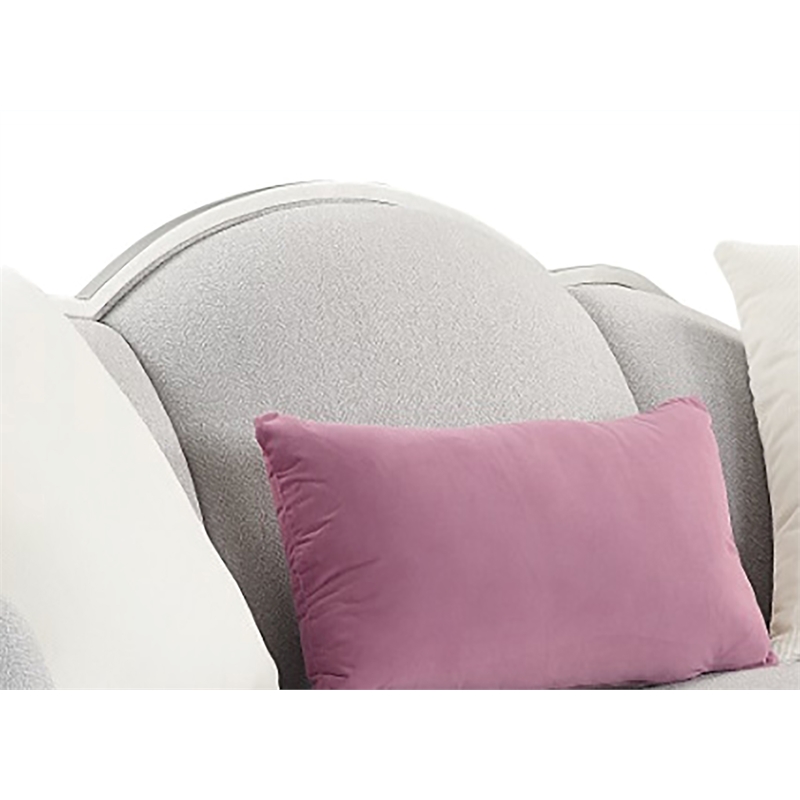ACME Furniture Kasa Contemporary Fabric Loveseat with 3 Pillows in Beige