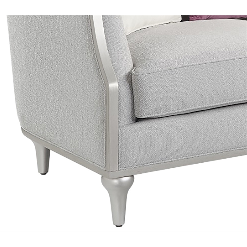 ACME Furniture Kasa Contemporary Fabric Loveseat with 3 Pillows in Beige