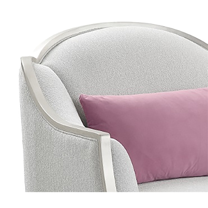ACME Furniture Kasa Contemporary Fabric Chair with Accent Pillow in Beige