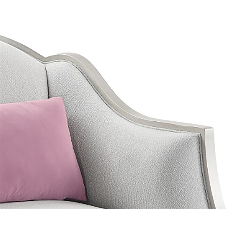 ACME Furniture Kasa Contemporary Fabric Chair with Accent Pillow in Beige