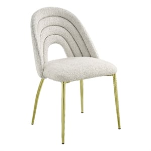 ACME Furniture Fadri 19&quot Hollow Back Fabric Side Chairs in White/Gold (Set of 2)