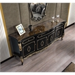 ACME Furniture Betria Rectangular 4-Door Wood Console Table in Gold & Black