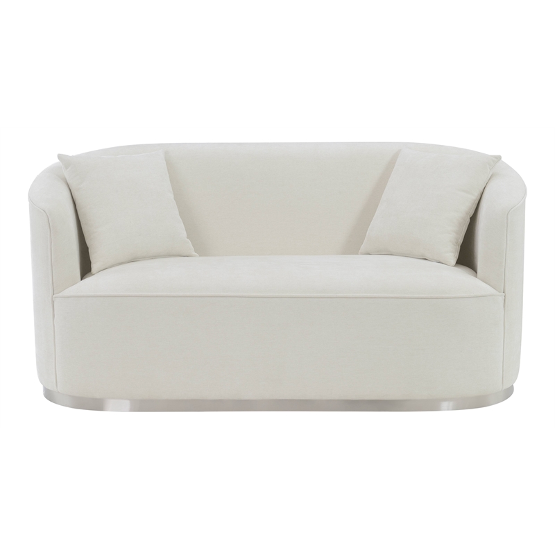 ACME Furniture Odette Upholstered Chenille Loveseat with 2 Pillows in Beige