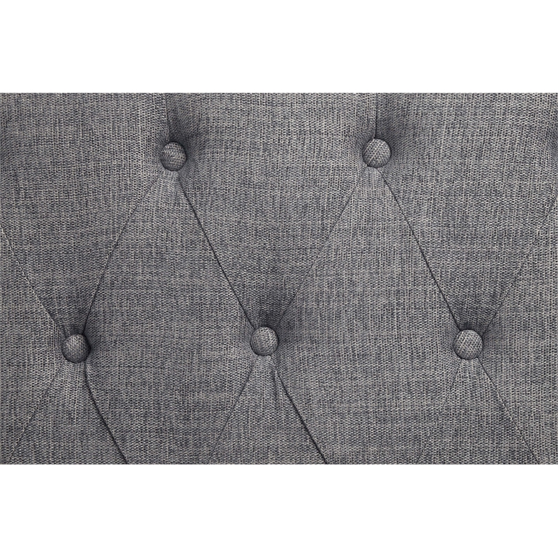 ACME Furniture Florian Tufted Fabric Sofa with 4 Pillows in Gray/Antique White